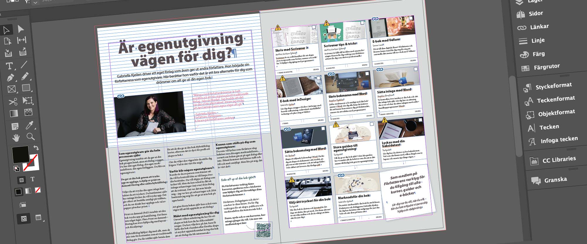 Omslagsbild för kursen Grunderna i InDesign
