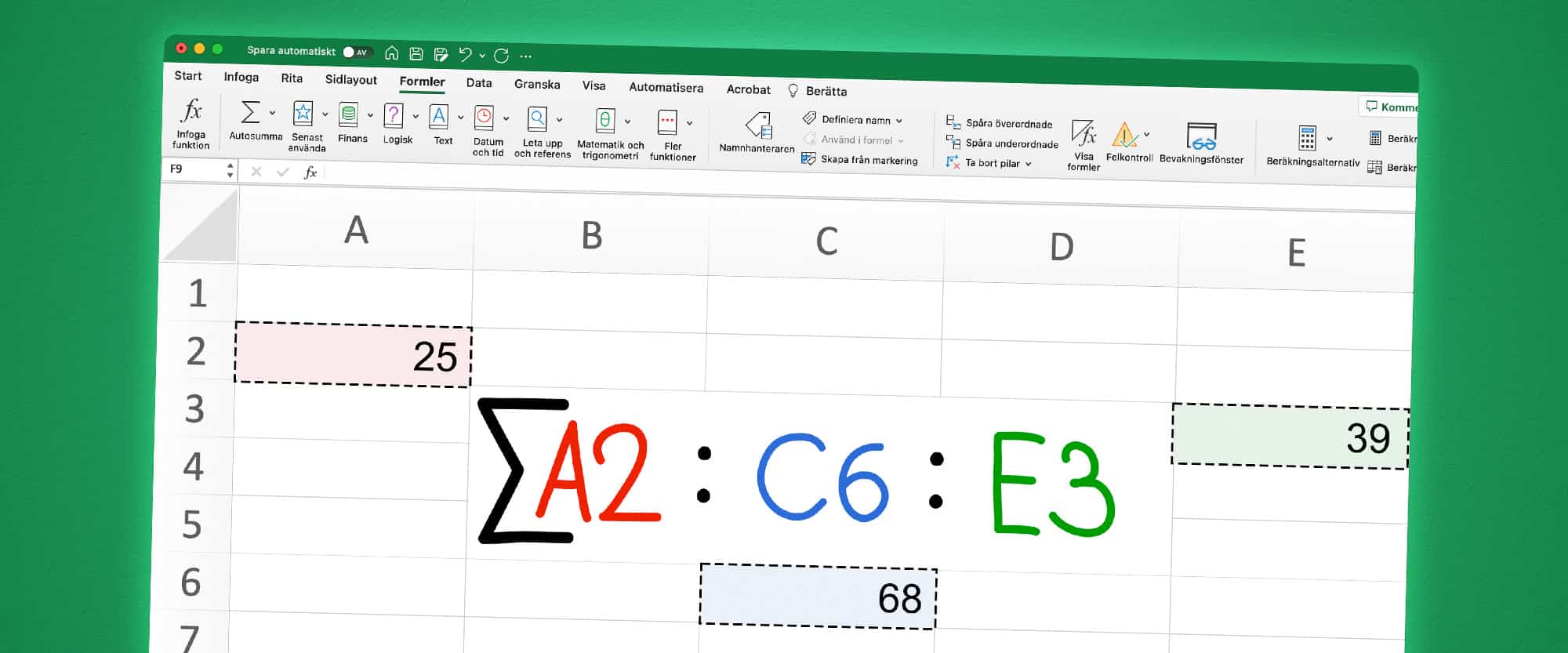 Onlinekurs Formelverktyget i Excel